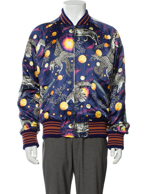 space animal print bomber jacket by gucci|Gucci Space Animals Silk Bomber Jacket Blue Print/Rose Sail.